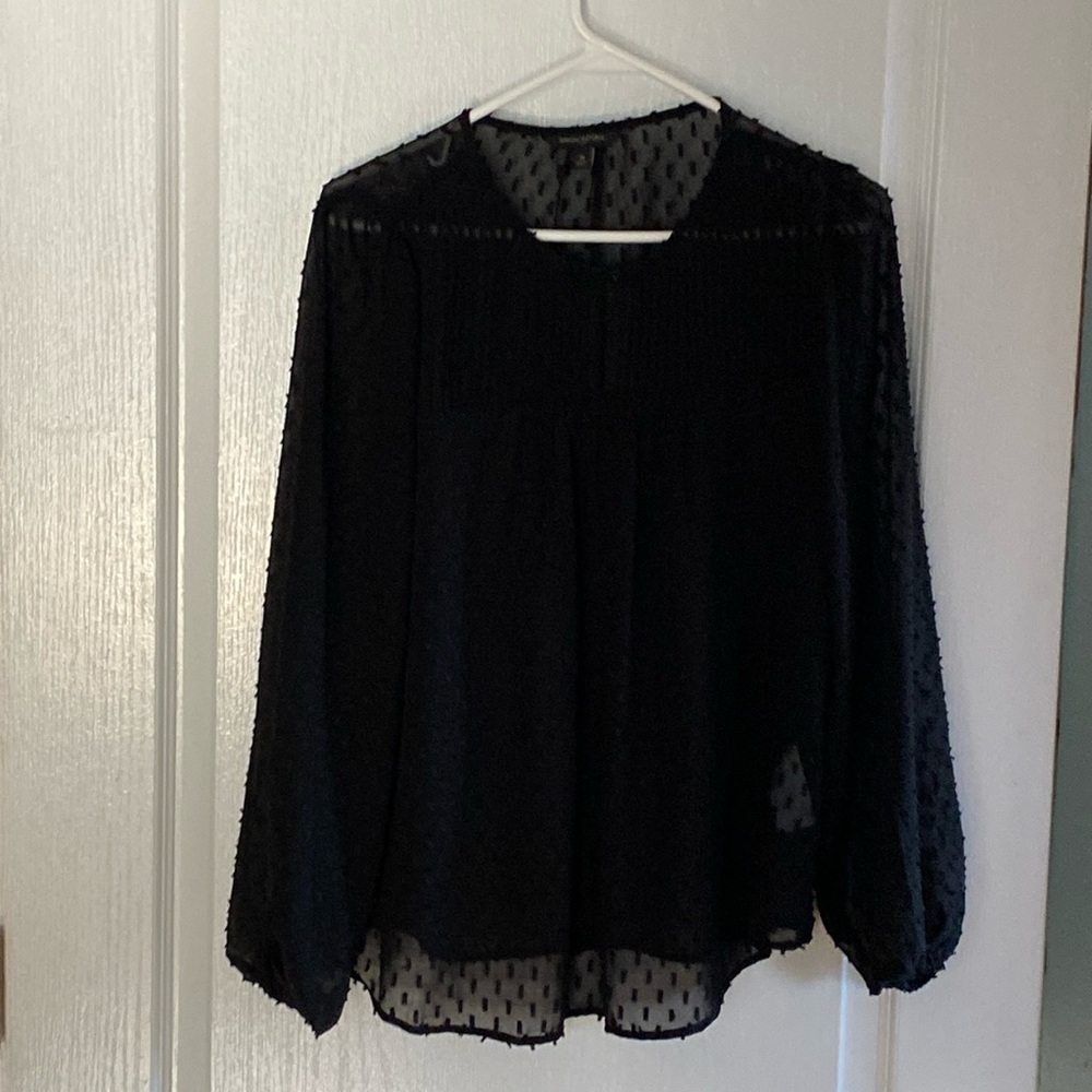 Banana Republic sheer dotted peasant blouse, medium, NWOT